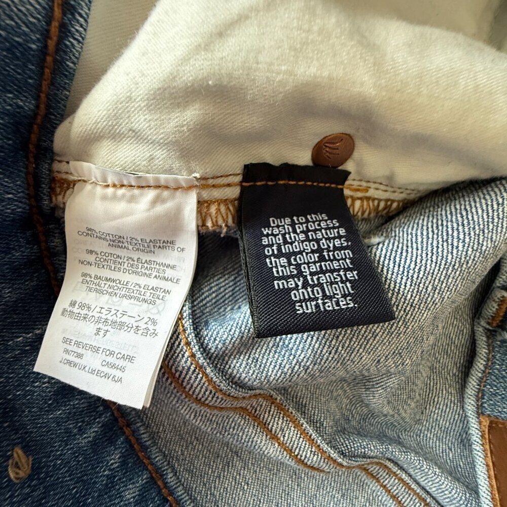 Women's 26 Madewell 9” High Rise Skinny Light Blue Jeans Destructed Hem Edition - Picture 7 of 7